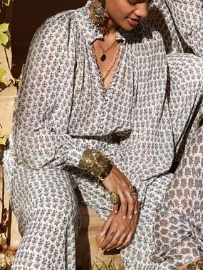 Sabyasachi x H&M Blue and White Shirt